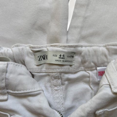 Pantalón de jean blanco con cintura ajustable Zara - 4-5A - tienda online
