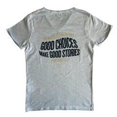 Remera de algodón manga corta y cuello en v celeste jaspeado Pepe Jeans - 10A - Comunidad Vestireta