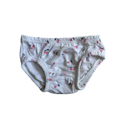 Imagen de Conjunto vestido sin mangas, bombachudo y gorro de algodón blanco "Cerezas" Baby Cottons - 6-9M