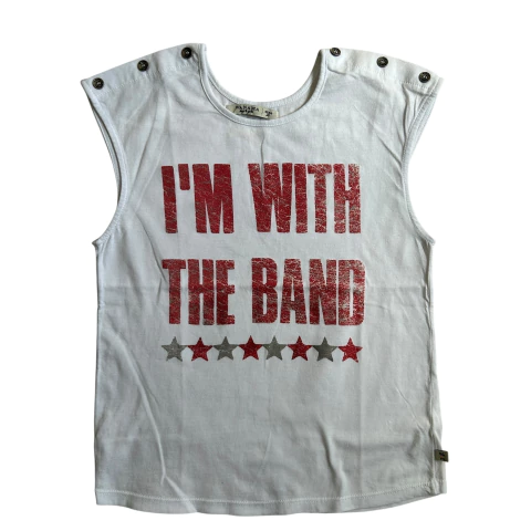 Remera de algodón manga corta blanco "Im with the band" Wanama - 10A - comprar online