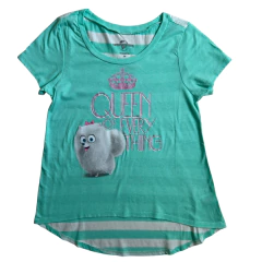 Remera de algodón manga corta verde "Mascotas" Universal - 12A - comprar online