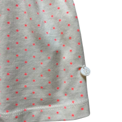 Vestido de algodón manga corta beige y rosa Little Akiabara - 2A - tienda online