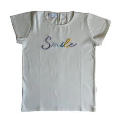 Remera de algodón manga blanca "Smile" Anavana - 14A - comprar online