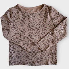 Remera de algodón manga larga rosa viejo "Corazones" H&M *NUEVO* - 2A - comprar online