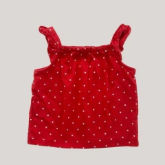 Remera de algodón sin magna roja con lunares blancos H&M - 9M - comprar online