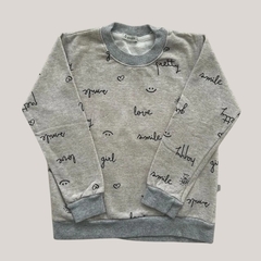 Buzo de algodón "Smile,love,happy" gris Weak Weak *NUEVO* - 6A - comprar online