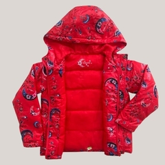 Campera de nylon con capucha roja "Lunas" Kosiuko *NUEVO* - 6A en internet