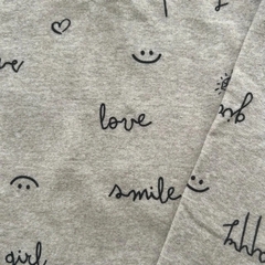 Buzo de algodón "Smile,love,happy" gris Weak Weak *NUEVO* - 6A - Comunidad Vestireta