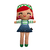 BONECA G | ROBERTA | RUIVINHA VERDE FLORES