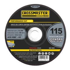 Disco de corte centro deprimido oxido de aluminio 180X3,2 buje 22 CROSSMASTER 9982106.3