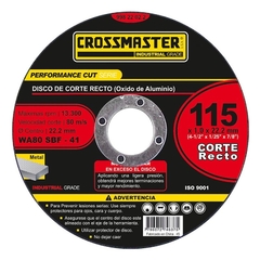 Disco de corte recto oxido de alumino 180X1,6 buje 22 CROSSMASTER 9982208.3