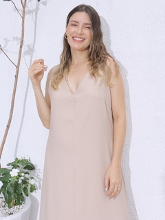 Vestido Fenda Frontal - Bege na internet