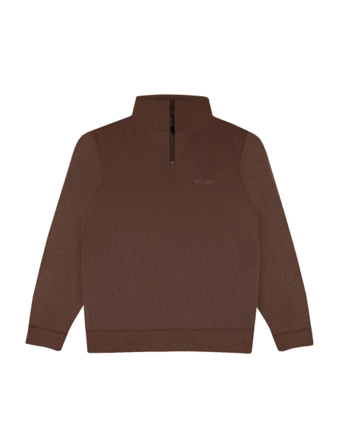 BUZO C/CIERRE WAFFLE CHOCOLATE