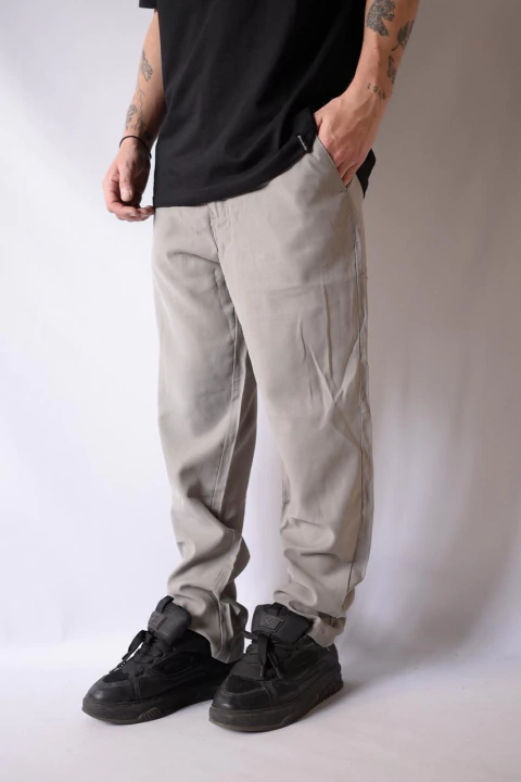 PANTALON SASTRERO LENO CEMENTO - comprar online