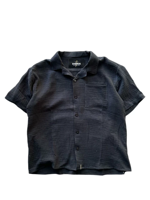 CAMISA BAMBULA MANGA CORTA COTTON NEGRA