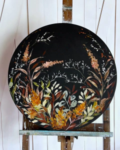 Bloom Otoñal . oleo circular 70 cm diámetro