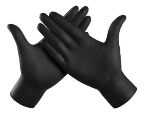 GUANTES X4 NITRILO NEGRO - TALLE S