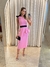 Vestido midi com laço preto rosa chiclete - comprar online