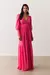 Vestido Longo Mangas Bufantes Abertura nas Costas Belize pink - comprar online