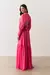Vestido Longo Mangas Bufantes Abertura nas Costas Belize pink - loja online