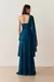 Vestido Longo Manga Longa Flare e Saia em Camadas Austin Petróleo - loja online