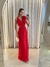 Vestido longo Mariah com recorte cintura Vermelho - comprar online