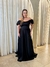 Vestido longo ombro a ombro lacinhos preto na internet