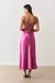 Vestido longo Austrália em cetim alcinha fúcsia - loja online