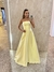 Vestido Sofia longo em zibeline corpo alongado amarelo - comprar online