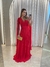 Vestido Laly com manga capa longa removível e cintura marcada Vermelho - comprar online