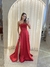 Vestido Anita longo de festa estruturado com barbatanas vermelho na internet