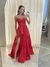 Vestido Kai decote ponta e saia sobreposição vermelho - comprar online