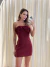 Vestido curto Alice tomara que caia laços vinho - loja online