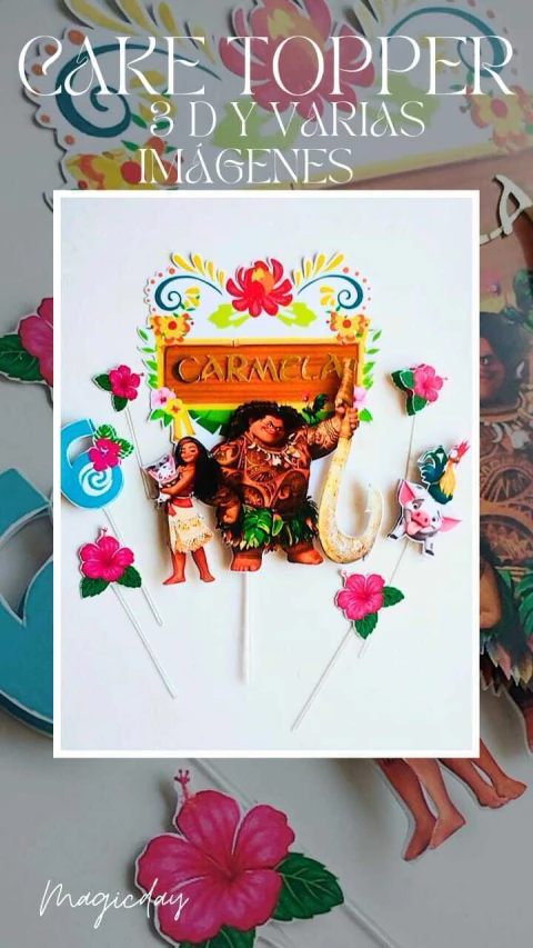 CAKE TOPPER UNA IMAGEN EN 3D Y 6 IMAGENES MAS - comprar online