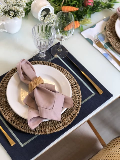 Lugar Americano Easter Verde com azul liso - comprar online