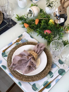 Lugar Americano Easter Verde com azul liso na internet