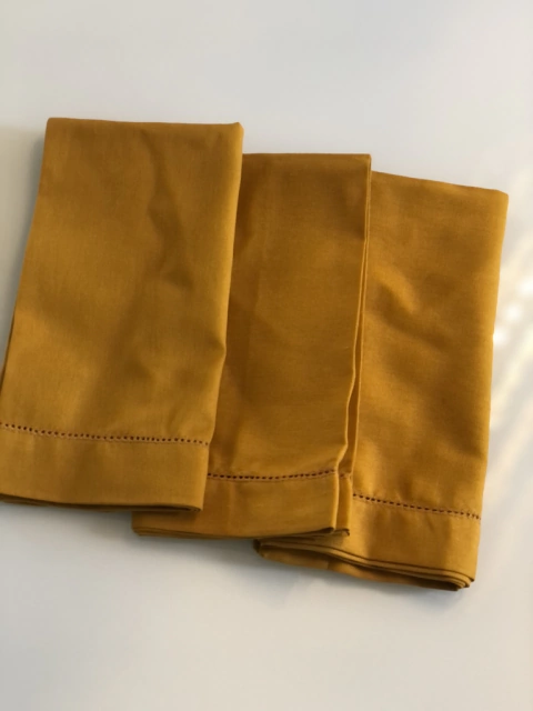 Guardanapos Ponto Ajour Mostarda