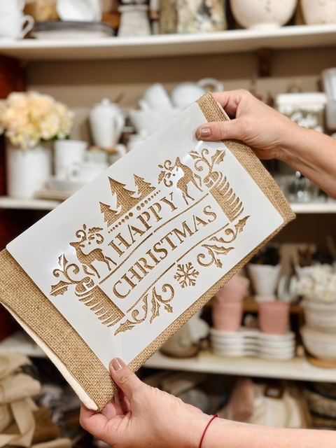 Stencil Mael Happy Christmas