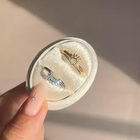 Anillos Para Compartir Sol y Luna Ajustables (PAR)