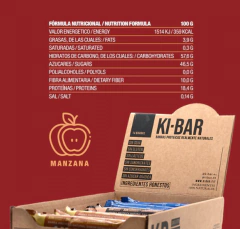 BARRA PROTEICA NATURAL KI BAR - 7 BARRAS DE 40GR - SABOR MANZANA en internet