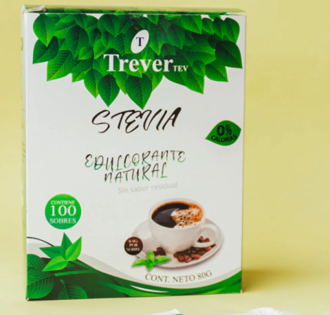 Stevia en Polvo Trever - 100 sobres - 80gr cada uno - - comprar online
