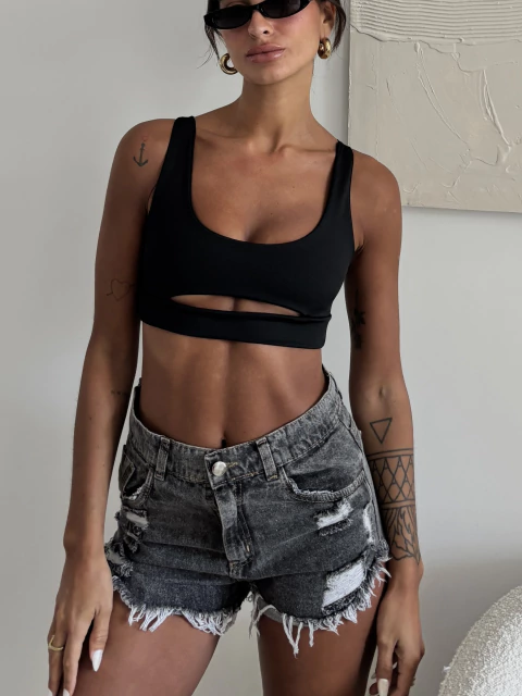 Short Calado Gris - comprar online