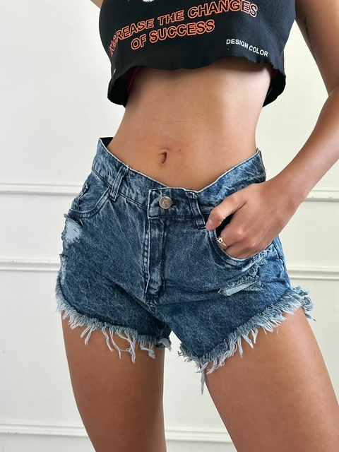 Short calado Azul