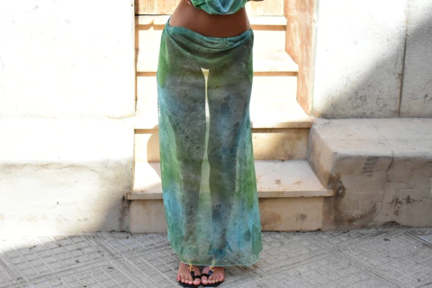 Pollera Spirit Verde Acuarela - comprar online