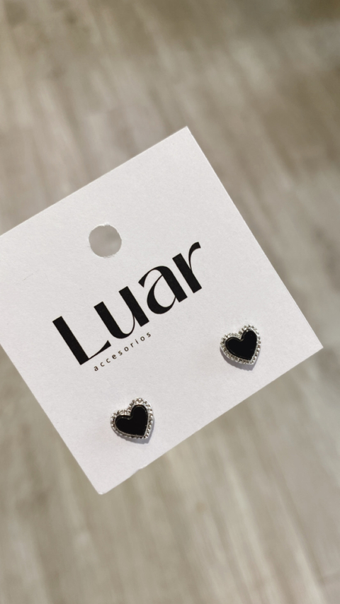 Aros Black Heart Acero - comprar online