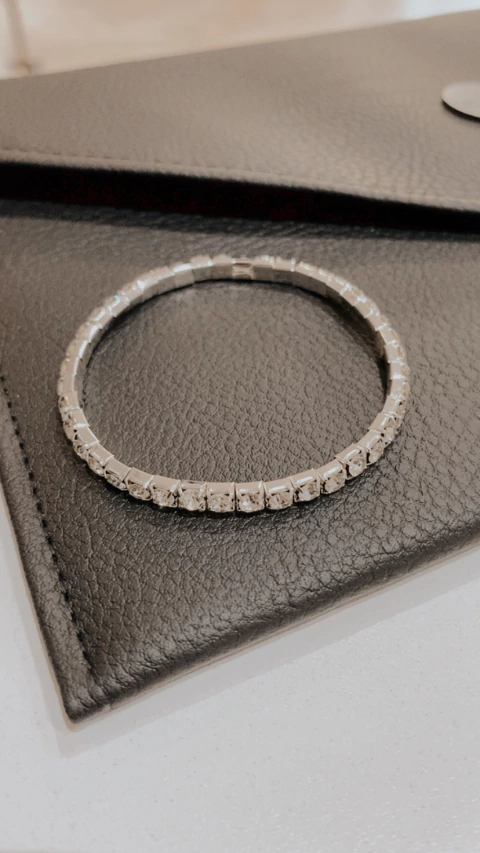 Pulsera Strass simple plateada