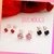AROS PASANTE CON CUBIC ROJO / ROSA / NEGRO