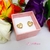 AROS HUELLITA ROSA ACERO DORADO