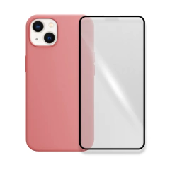 Capa Silicone Compatível Com iPhone 13 + Película Vidro 3D