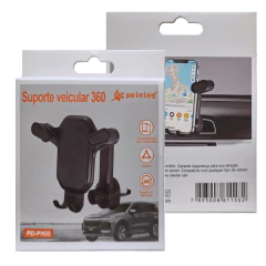 Suporte Veicular Fixação Saída Ar Anti-Vibração Rotação 360º